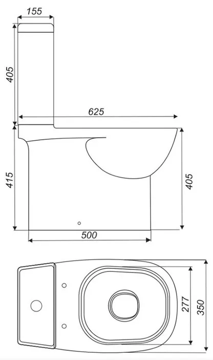 QUADRO SLIM Унитаз-компакт Белый S1 (WC.CC/Quadro/2-SlimDM/WHT.G/S1)
