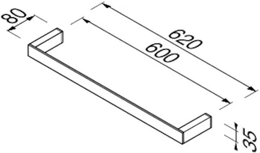 913507-02-60 MODERN ART Полотенцедержатель настенный 60 см.: Хром.