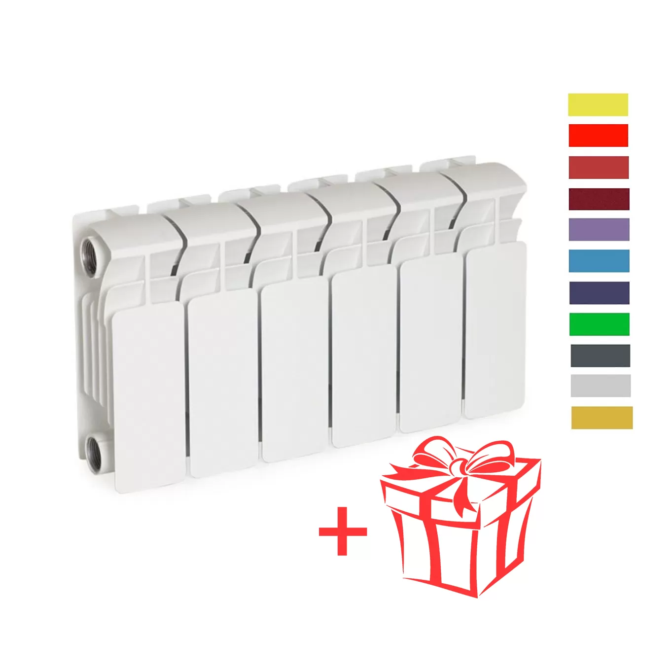 Радиатор биметаллический Rifar Base 200, 6 секций, боковое подключение