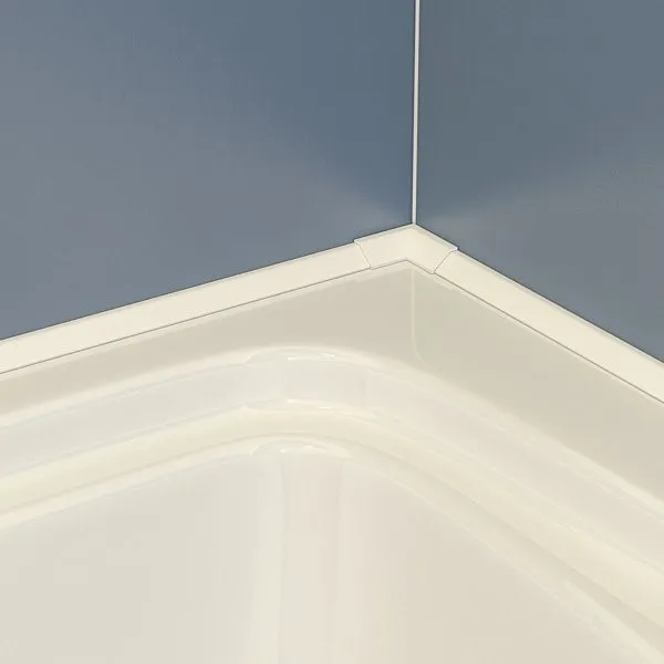 Бордюр декоративный для ванн и поддонов, 195см /белый глянцевый/ (проф.2шт+соед.угол 2шт+декор.накл.угол 2шт+торц.декор.накл.L+R) комплект