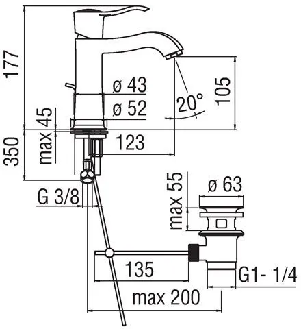 Смеситель для раковины Nobili Sofi SI98118/1BR