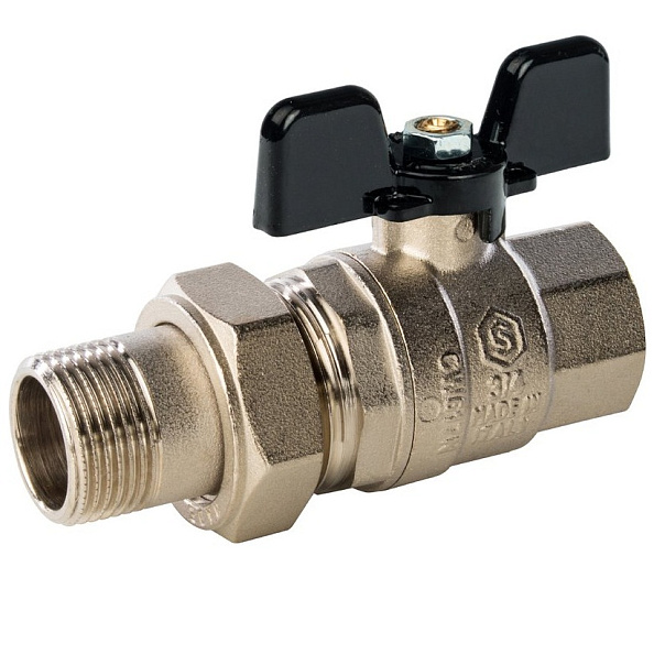 Кран шаровой полнопроходной STOUT ВР/НР, ручка бабочка 3/4, американка (SVB-0007-200020)