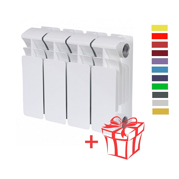 Радиатор биметаллический Rifar Base 200, 4 секции, боковое подключение